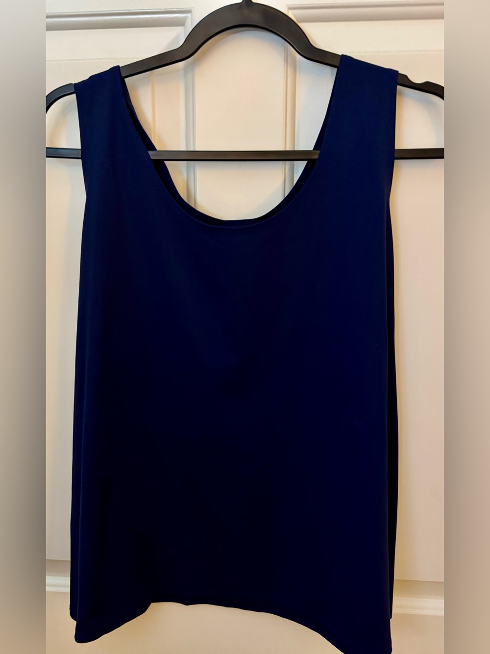 Chico's Tank Navy Microfiber Women's Top with Scoop Neck Chico’s Size 2